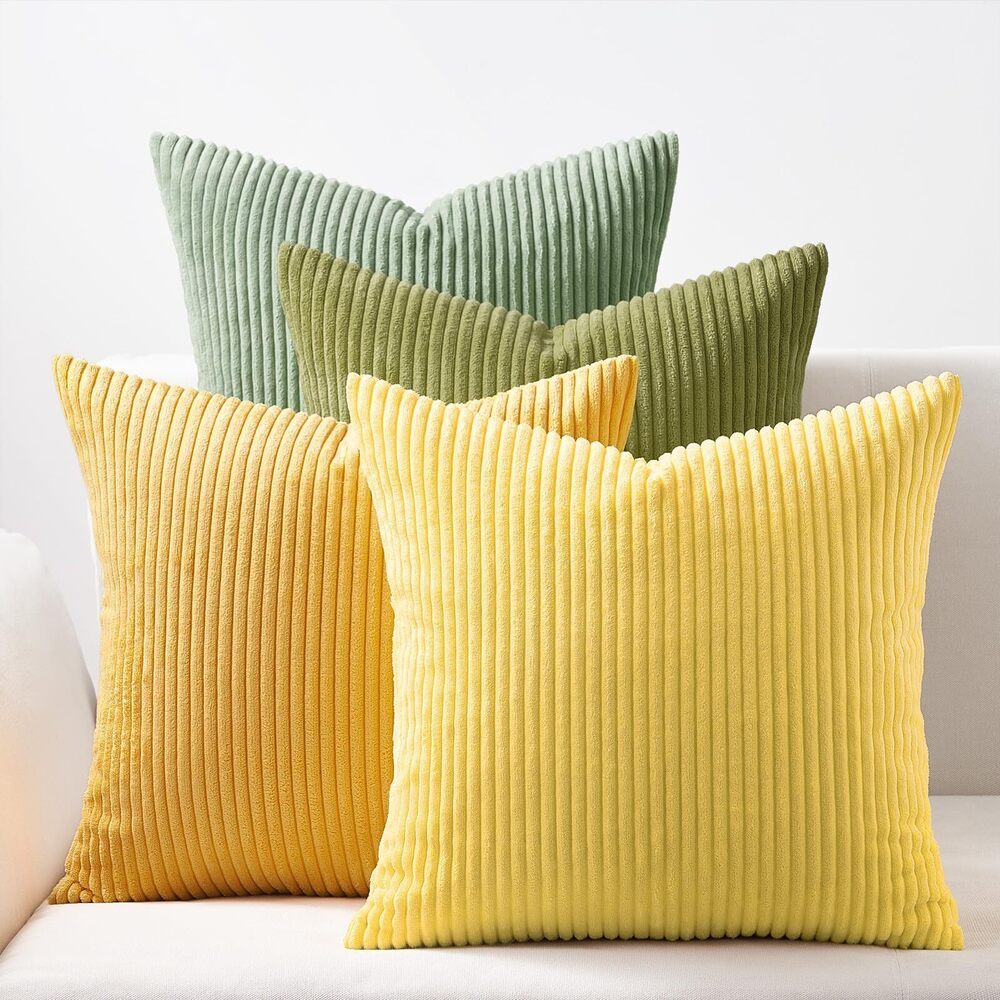 3085 12x12 inch 4 Pack Decorative Throw Pillow Covers,Soft Velvet Modern